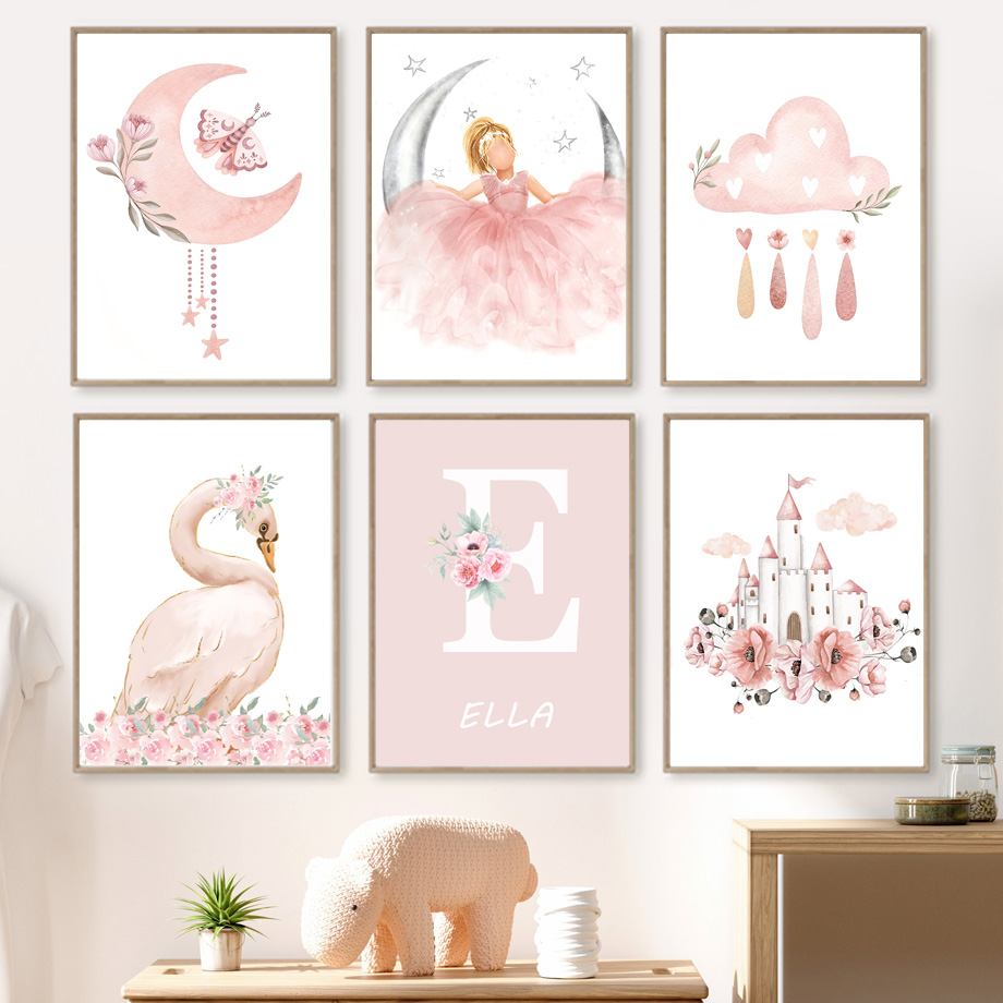 Baby Nursery Needs - Pink Angel Girl Sun Moon Cloud