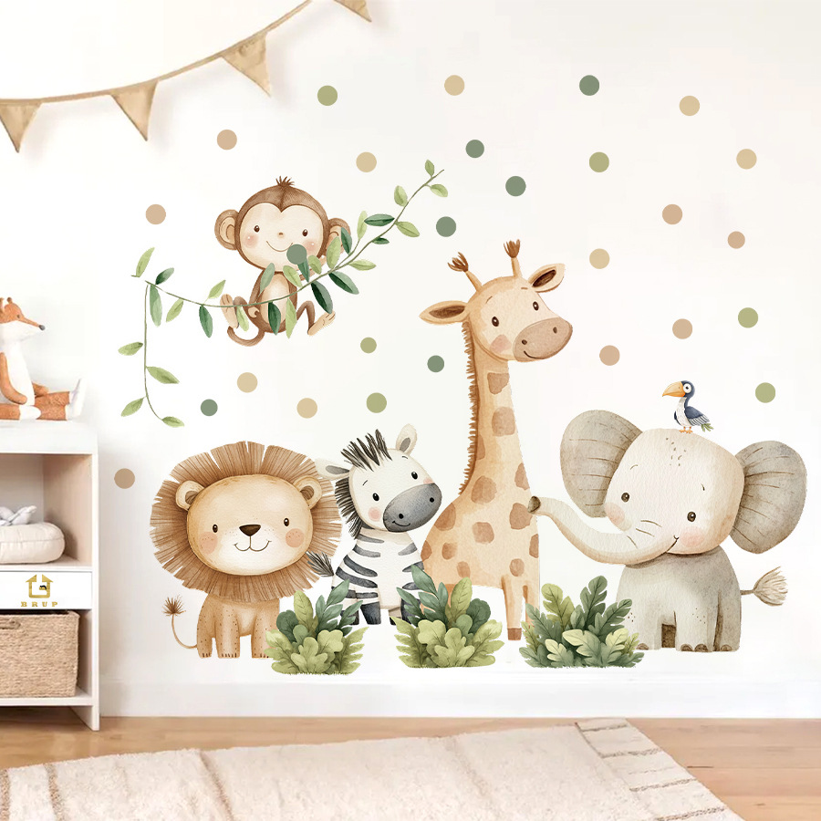 Baby Nursery Wallpaper - Boho Forest Animals Wall Stickers for
