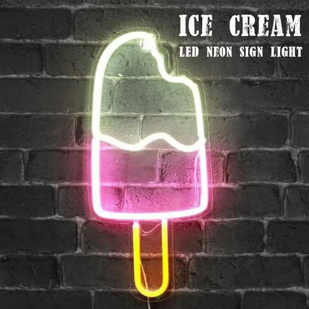Baby Nursery Night Light - Ice Cream LED Neon Sign Light