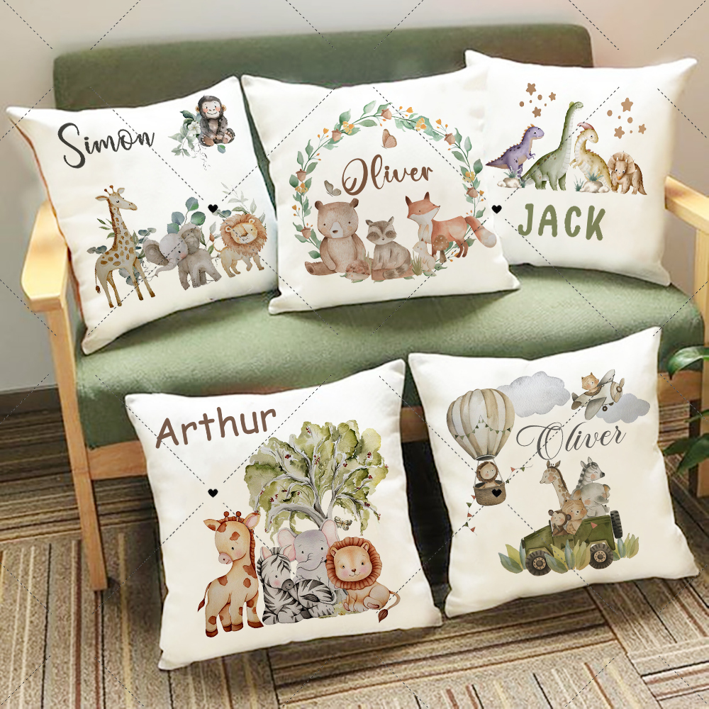 Baby Nursery In Hospital - Personalised Woodland Animal Print Pillowcase Custom