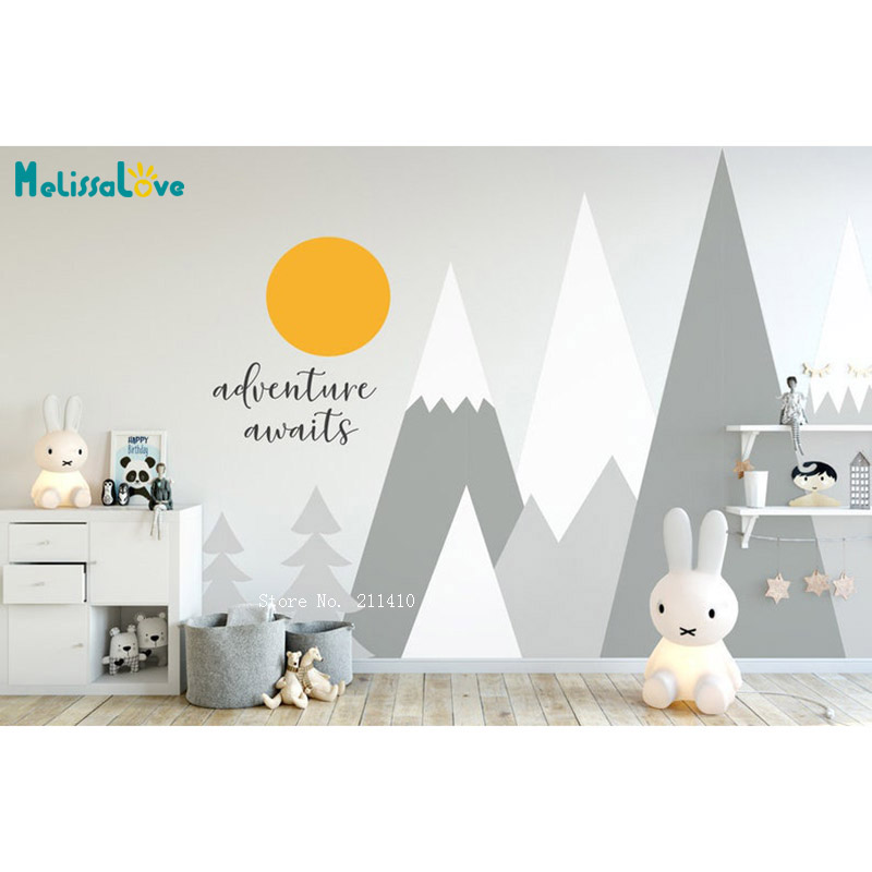 Baby Girl Nursery Quotes - Mountains Trees Wall Decals Baby Room