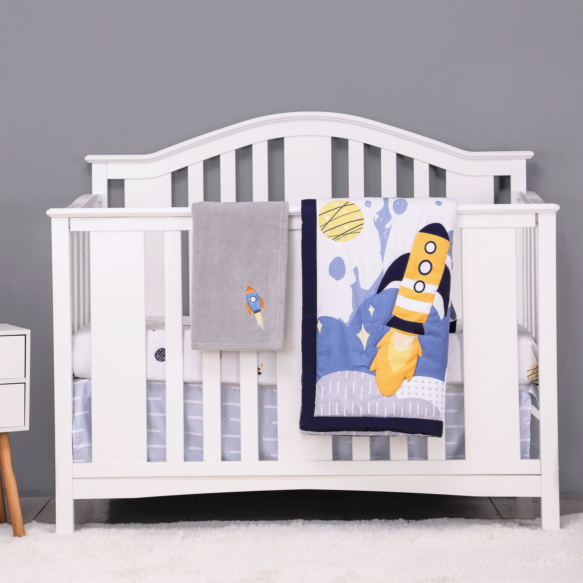 Baby Nursery Quilts - 4Pcs Aviation Nursery Crib Bedding Set