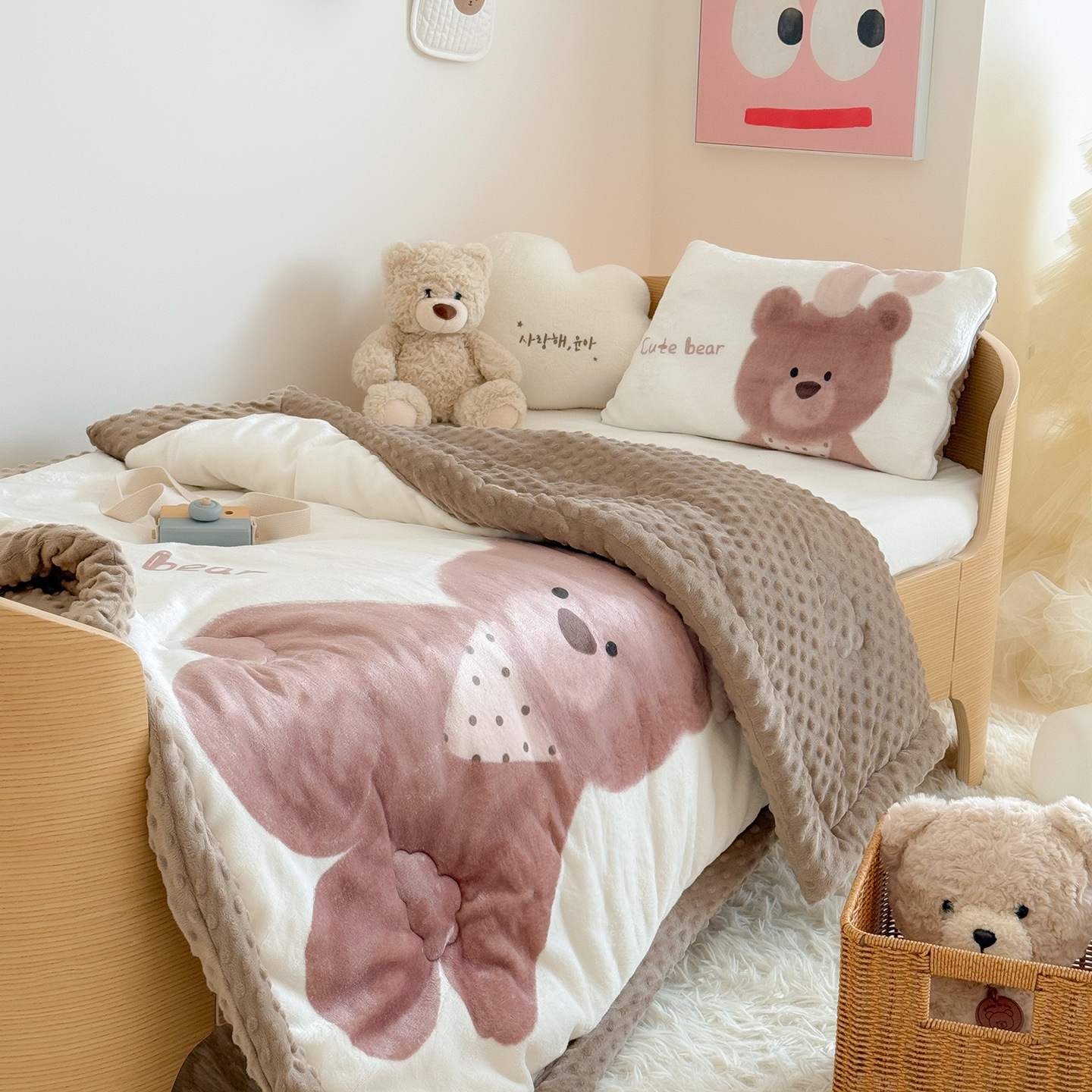 Baby Nursery Quilts - Cozy Panda Milk Velvet Comforter,Double Sided