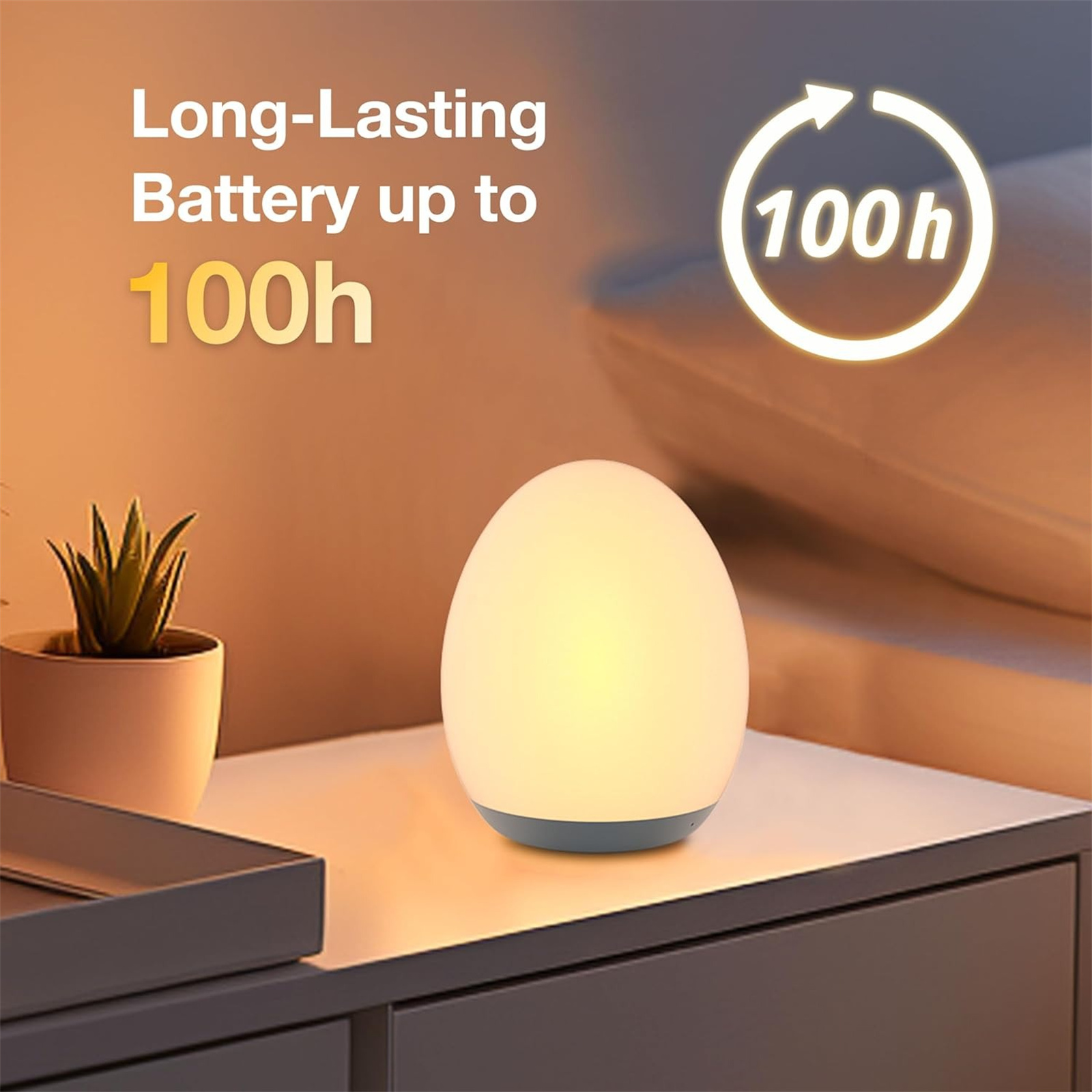 Baby Nursery Night Light - LED Night Lights USB Rechargeable Egg