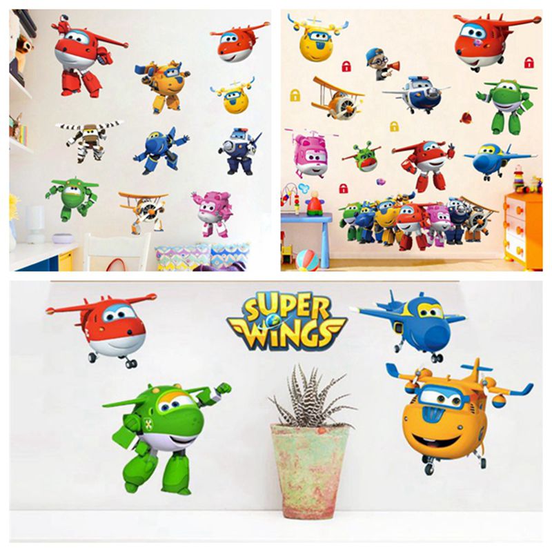 Hot Cartoon Super Wings Deform - Baby Nursery Wallpaper incelemesi ve fiyatı