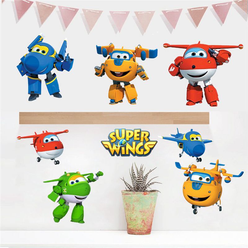 Hot Cartoon Super Wings Deform - Baby Nursery Wallpaper incelemesi ve fiyatı