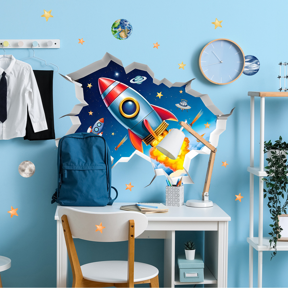 3D Universe Rocket Planets Bro - Baby Nursery Wallpaper incelemesi ve fiyatı