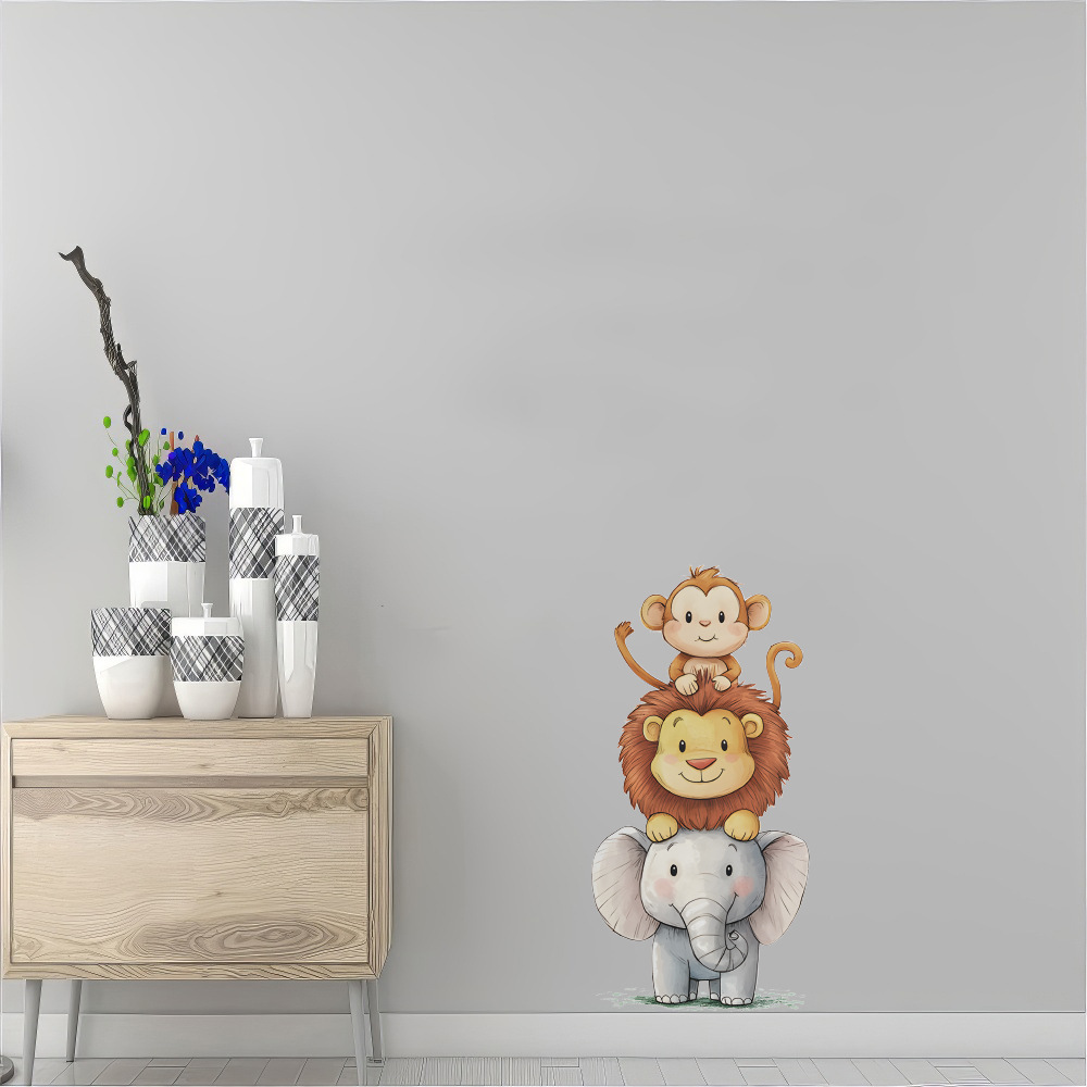 Cute Forest Animals Wall Stick - Baby Nursery Wallpaper incelemesi ve fiyatı