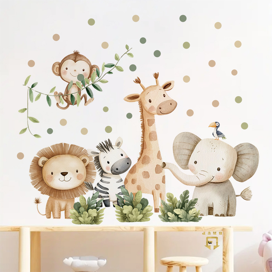 Boho Forest Animals Wall Stick - Baby Nursery Wallpaper incelemesi ve fiyatı