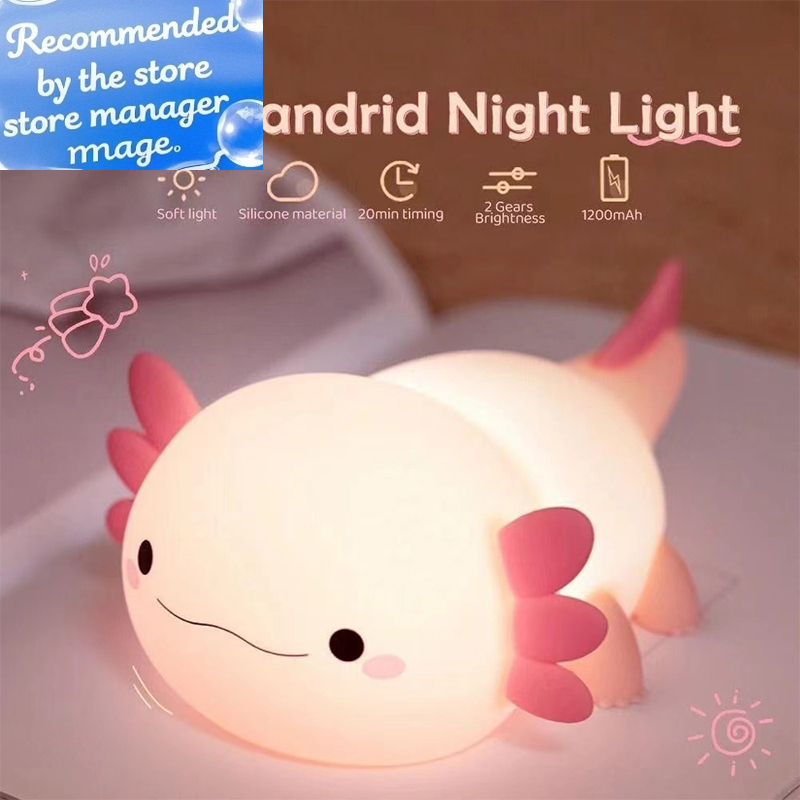 Cute Axolotl Night Light Silic - Baby Nursery Night Light incelemesi ve fiyatı