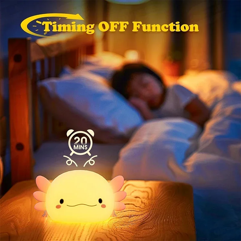 Cute Axolotl Night Light Silic - Baby Nursery Night Light incelemesi ve fiyatı
