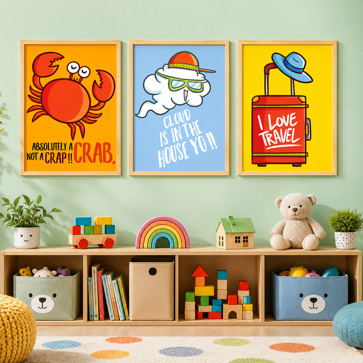 Cartoon Nursery Wall Art, Funn - Baby Girl Nursery Quotes incelemesi ve fiyatı