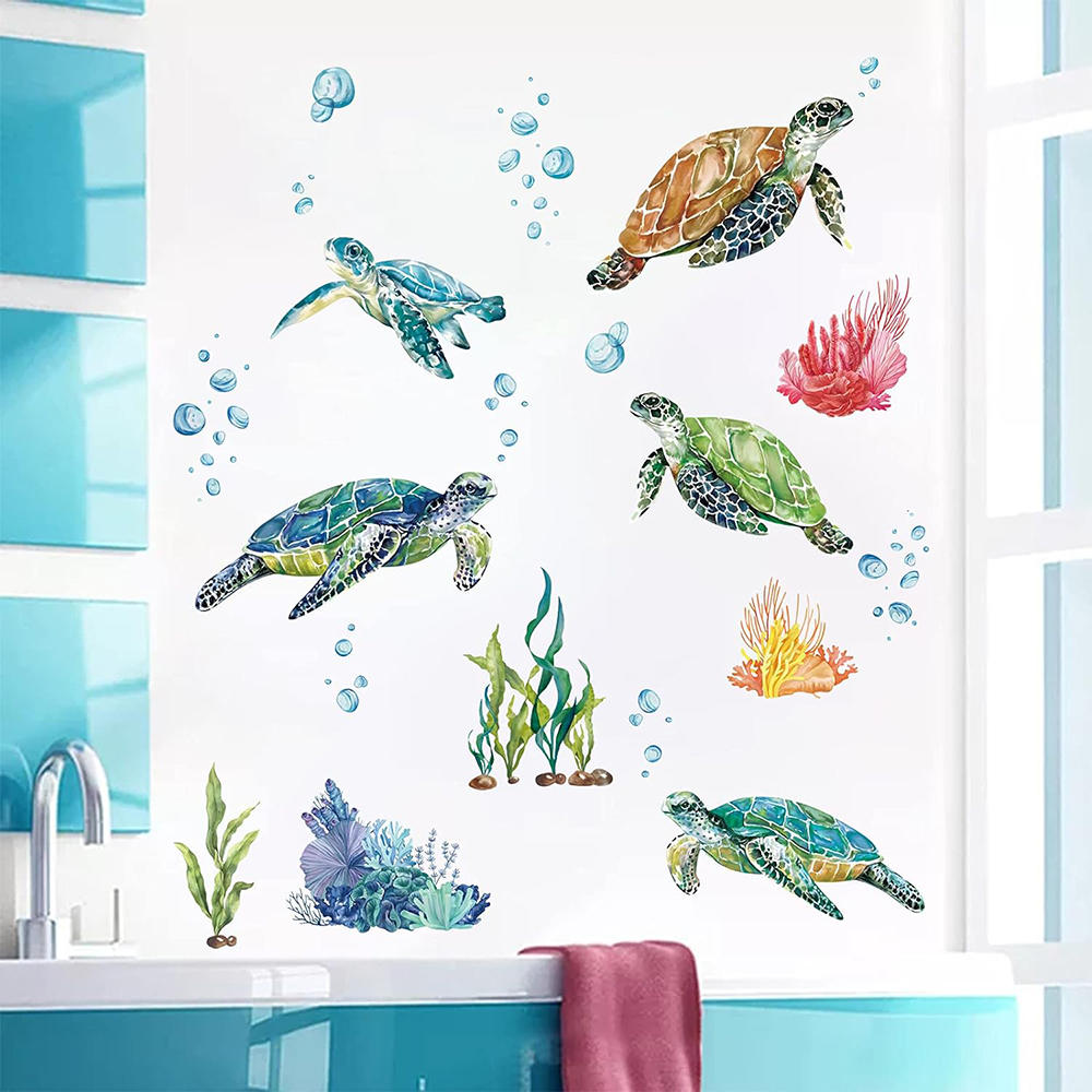 Watercolor Sea Turtles Wall St - Baby Nursery Under The Sea incelemesi ve fiyatı