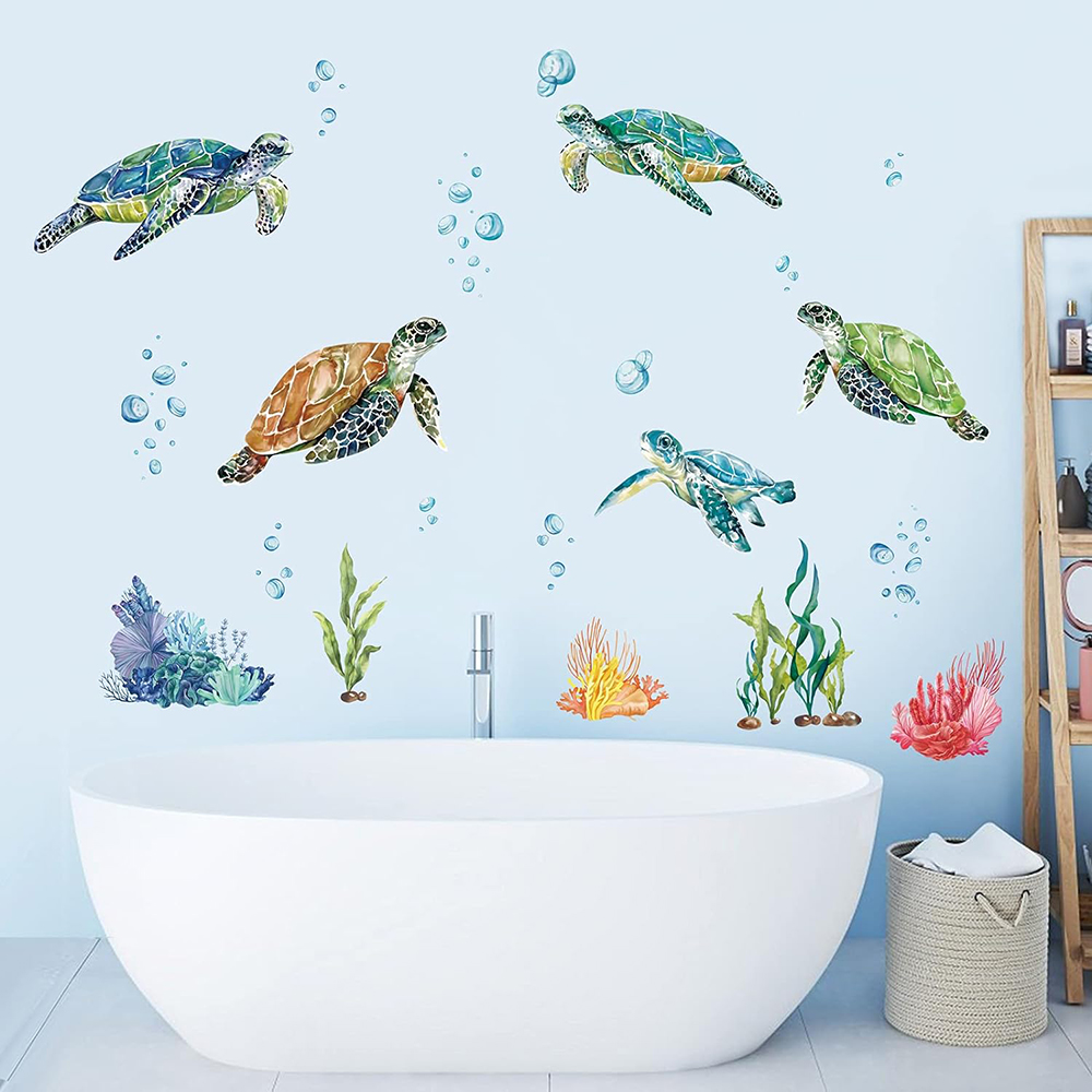 Watercolor Sea Turtles Wall St - Baby Nursery Under The Sea incelemesi ve fiyatı