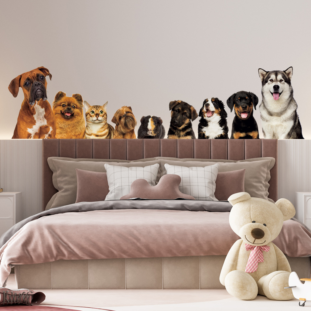 C30# 9 Cute Cats And Dogs Wall - Baby Nursery Wallpaper incelemesi ve fiyatı