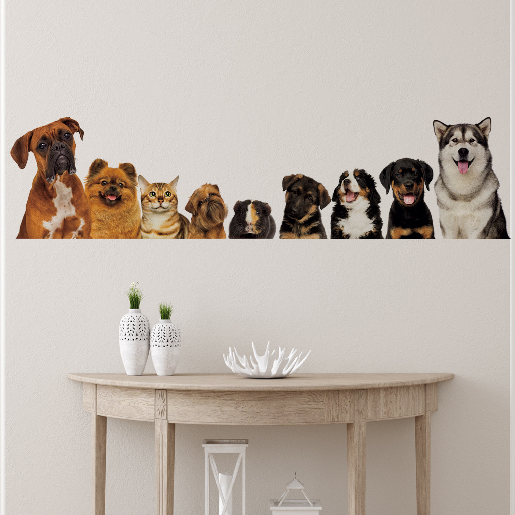 C30# 9 Cute Cats And Dogs Wall - Baby Nursery Wallpaper incelemesi ve fiyatı