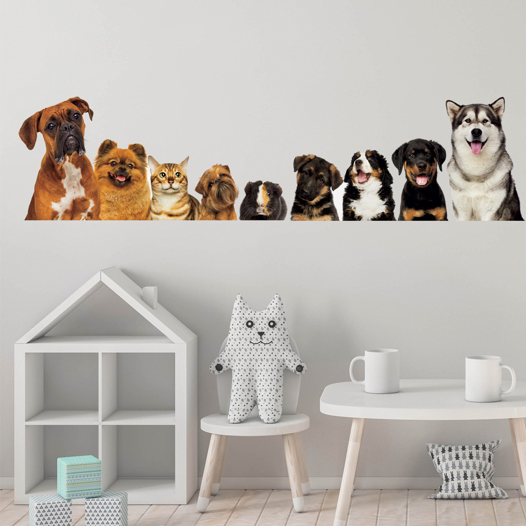 C30# 9 Cute Cats And Dogs Wall - Baby Nursery Wallpaper incelemesi ve fiyatı