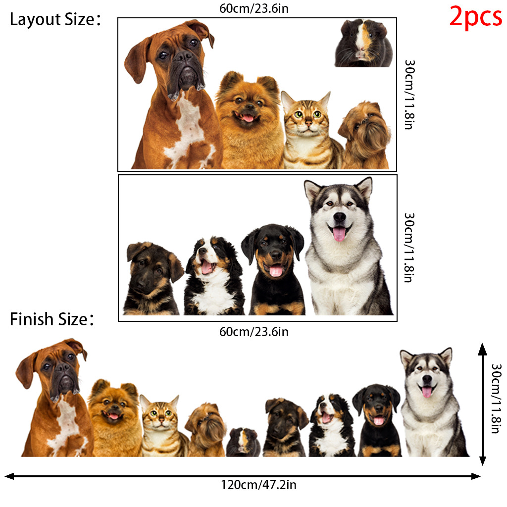C30# 9 Cute Cats And Dogs Wall - Baby Nursery Wallpaper incelemesi ve fiyatı