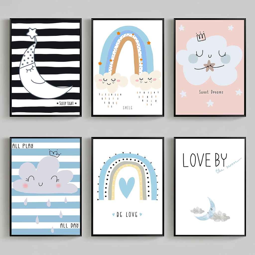 Nursery Quotes Wall Art, Rainb - Baby Girl Nursery Quotes incelemesi ve fiyatı