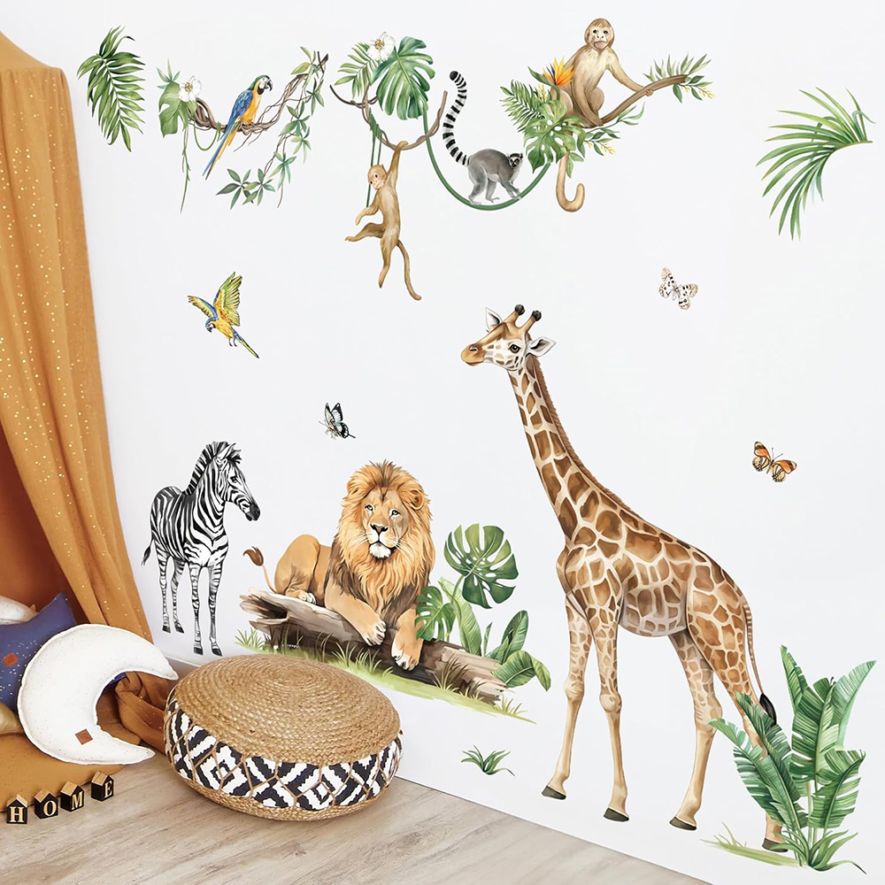 Large Jungle Animal Tropical L - Baby Nursery Wallpaper incelemesi ve fiyatı