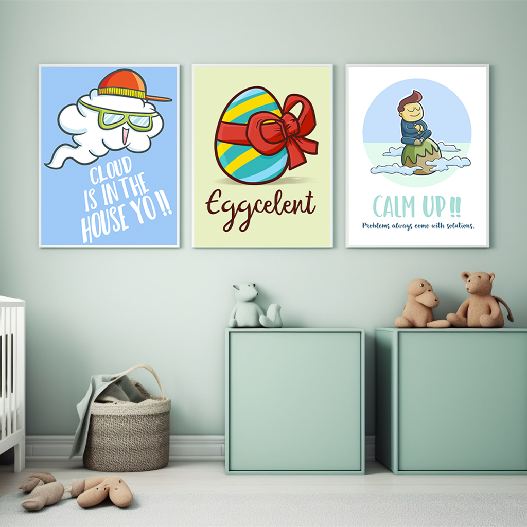 1pc frameless Cartoon Nursery  - Baby Girl Nursery Quotes incelemesi ve fiyatı