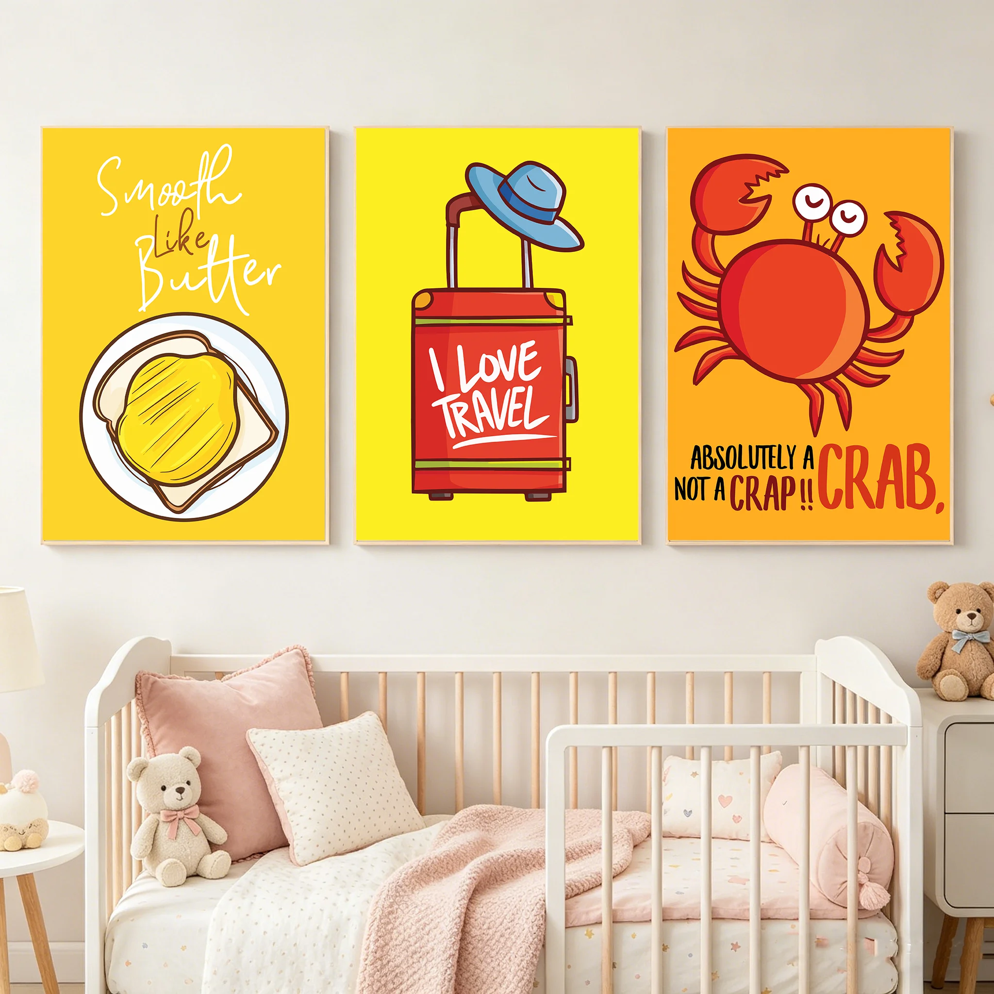 1pc frameless Cartoon Nursery  - Baby Girl Nursery Quotes incelemesi ve fiyatı