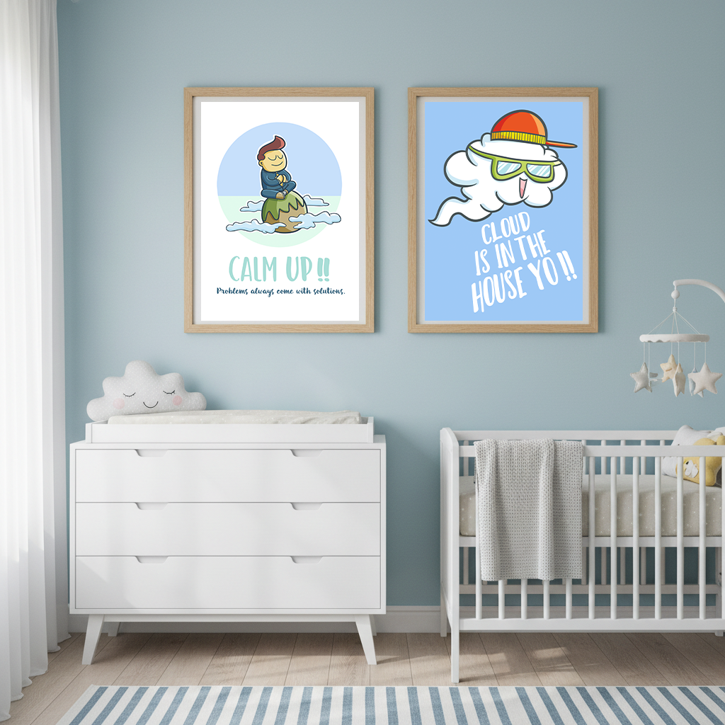 1pc frameless Cartoon Nursery  - Baby Girl Nursery Quotes incelemesi ve fiyatı