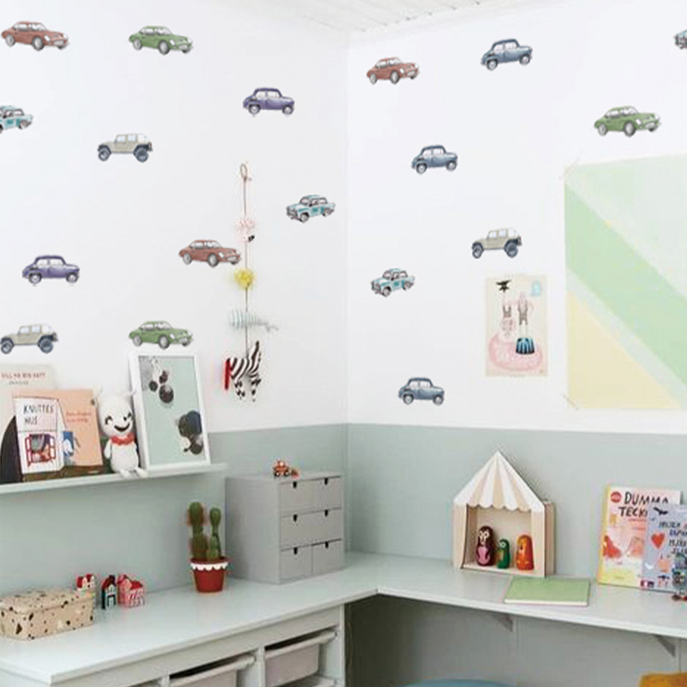 Cartoon Kids Transport Car Tru - Baby Nursery Wallpaper incelemesi ve fiyatı