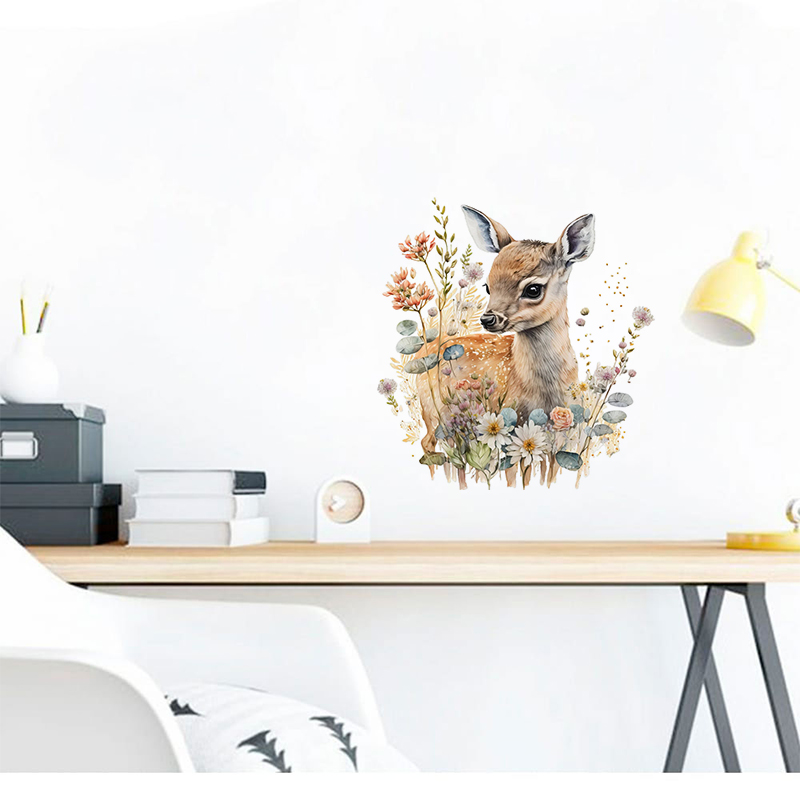 C400#Cute Deer Wall Sticker Ki - Baby Nursery Wallpaper incelemesi ve fiyatı
