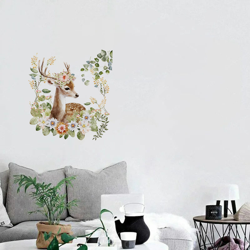 C400#Cute Deer Wall Sticker Ki - Baby Nursery Wallpaper incelemesi ve fiyatı