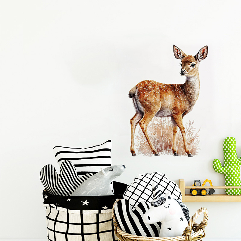 C400#Cute Deer Wall Sticker Ki - Baby Nursery Wallpaper incelemesi ve fiyatı