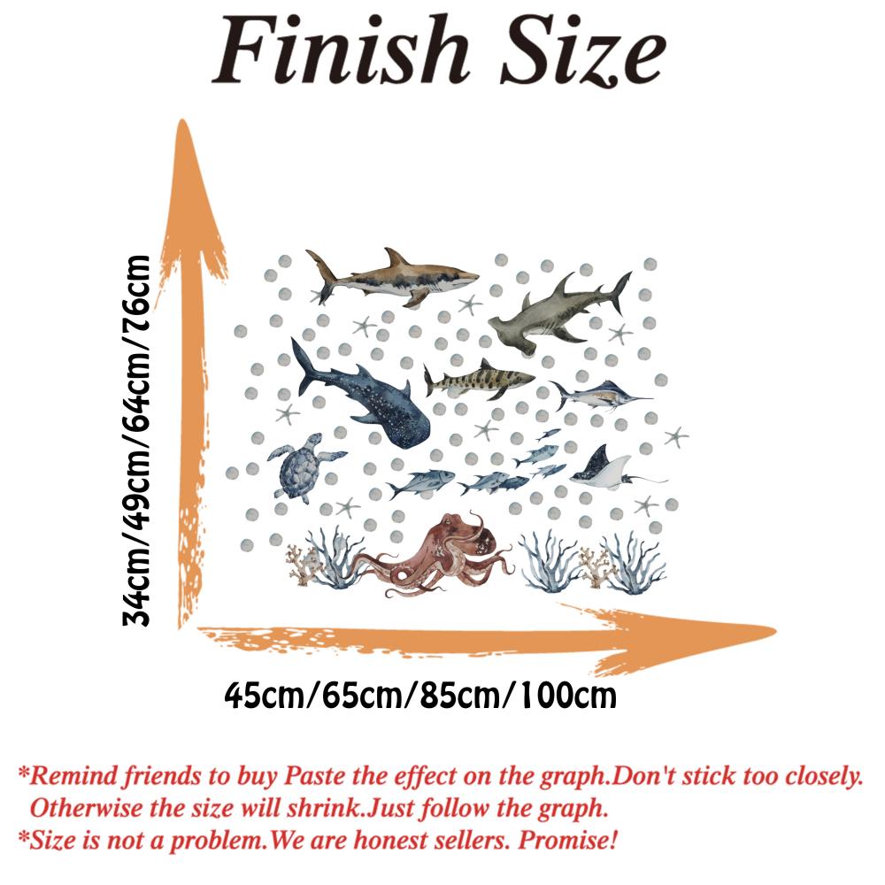 Large Ocean Shark Fish Wall St - Baby Nursery Under The Sea incelemesi ve fiyatı