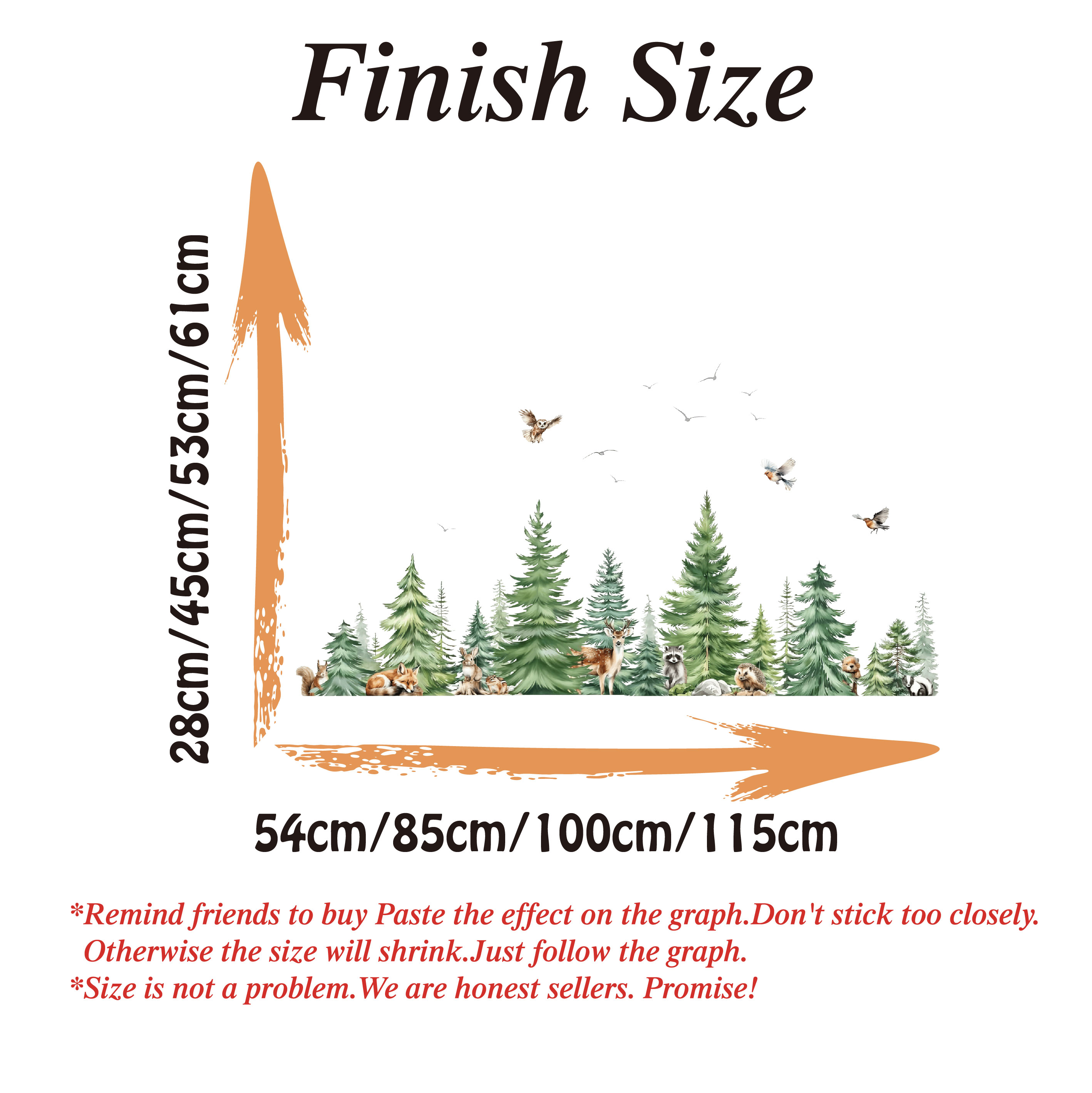 Large Watercolor Pine Tree Ani - Baby Nursery Wallpaper incelemesi ve fiyatı