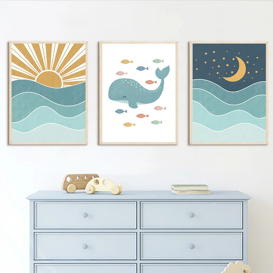 Fish Whale Seagull Sunrise Sun - Baby Girl Nursery Quotes incelemesi ve fiyatı