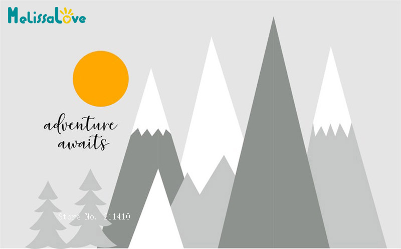 Mountains Trees Wall Decals Ba - Baby Girl Nursery Quotes incelemesi ve fiyatı