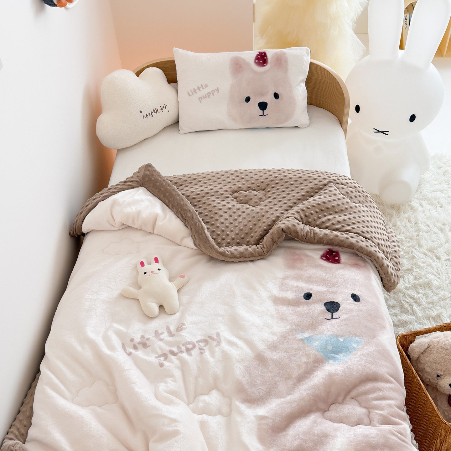 Double Sided Milk Velvet Bean  - Baby Nursery Quilts incelemesi ve fiyatı