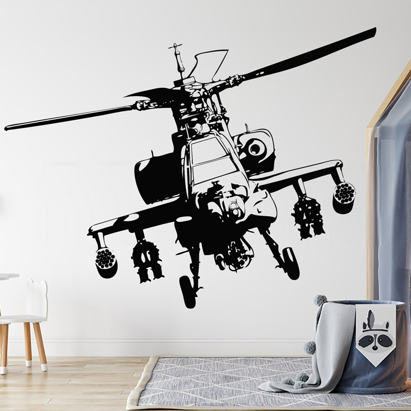 Helicopter Military Wall Decal - Baby Nursery Wallpaper incelemesi ve fiyatı