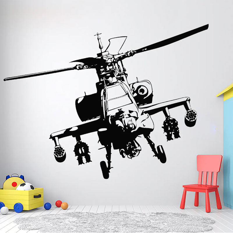 Helicopter Military Wall Decal - Baby Nursery Wallpaper incelemesi ve fiyatı