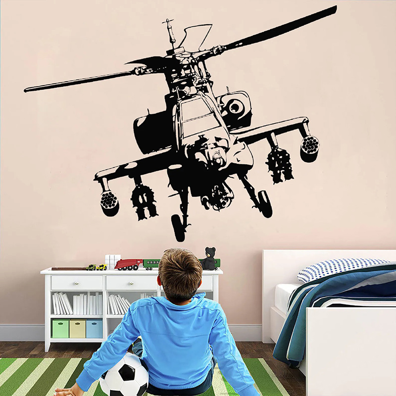 Helicopter Military Wall Decal - Baby Nursery Wallpaper incelemesi ve fiyatı