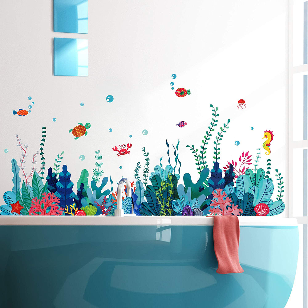Large Under The Sea Grass Wall - Baby Nursery Under The Sea incelemesi ve fiyatı