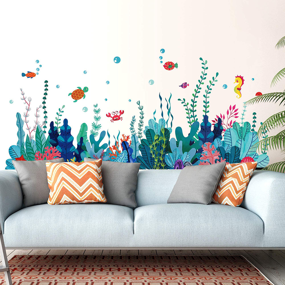 Large Under The Sea Grass Wall - Baby Nursery Under The Sea incelemesi ve fiyatı