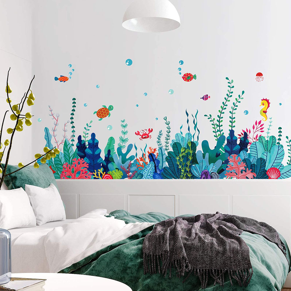 Large Under The Sea Grass Wall - Baby Nursery Under The Sea incelemesi ve fiyatı