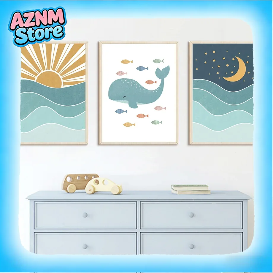 Fish Whale Seagull Sunrise Sun - Baby Girl Nursery Quotes incelemesi ve fiyatı