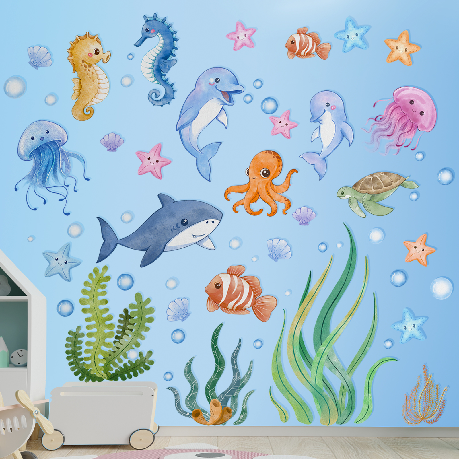Ocean Wall Decals Under The Se - Baby Nursery Under The Sea incelemesi ve fiyatı
