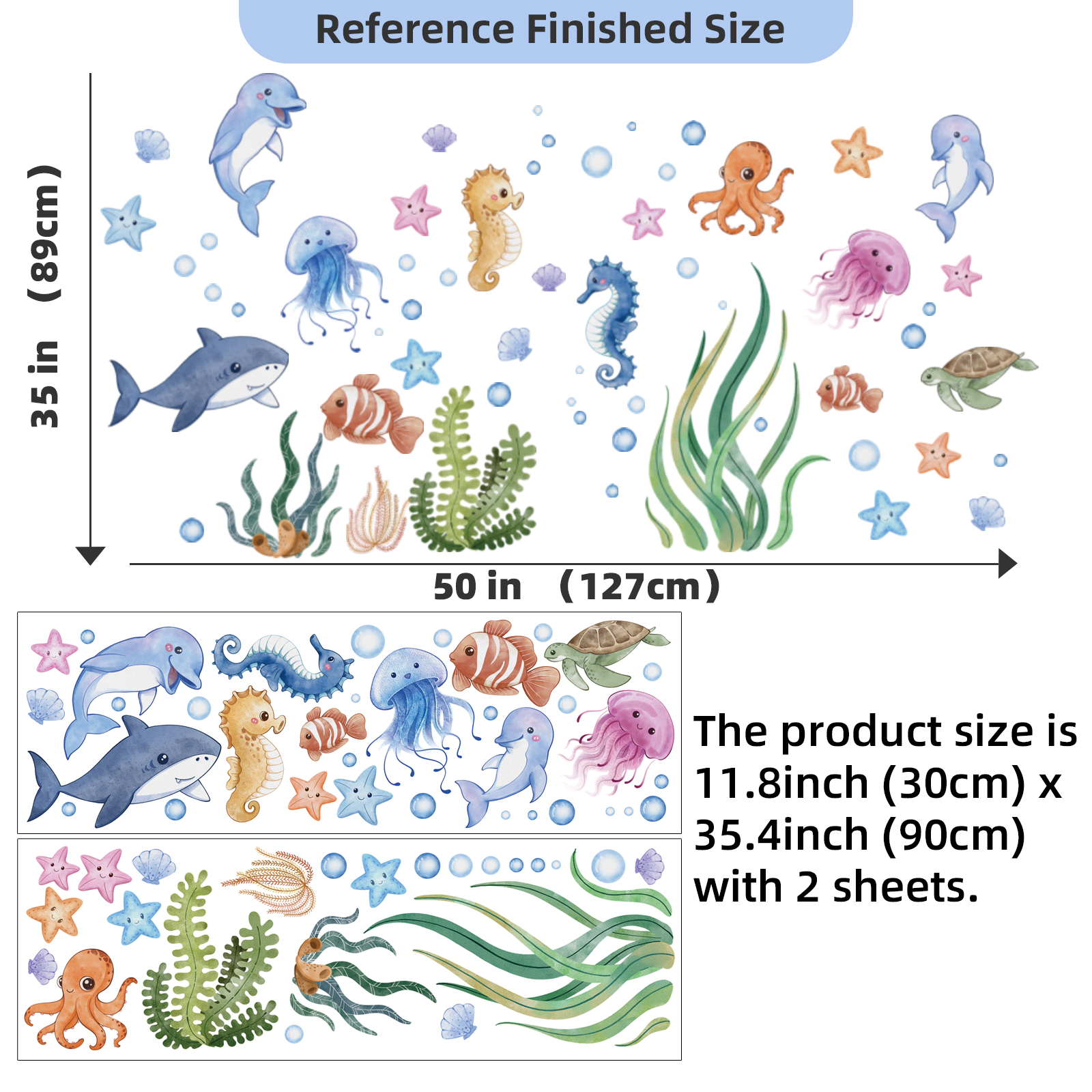 Ocean Wall Decals Under The Se - Baby Nursery Under The Sea incelemesi ve fiyatı