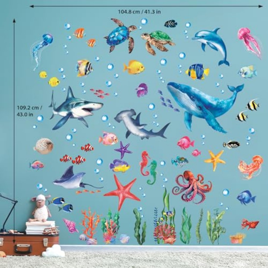 Sea Animals Wall Stickers Deca - Baby Nursery Under The Sea incelemesi ve fiyatı