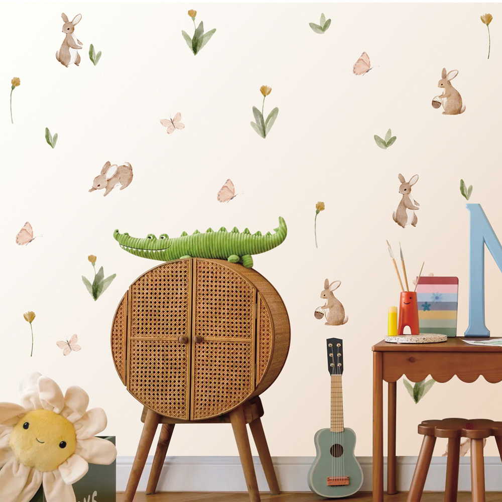 Summertime Watercolor  Cute Bu - Baby Nursery Wallpaper incelemesi ve fiyatı