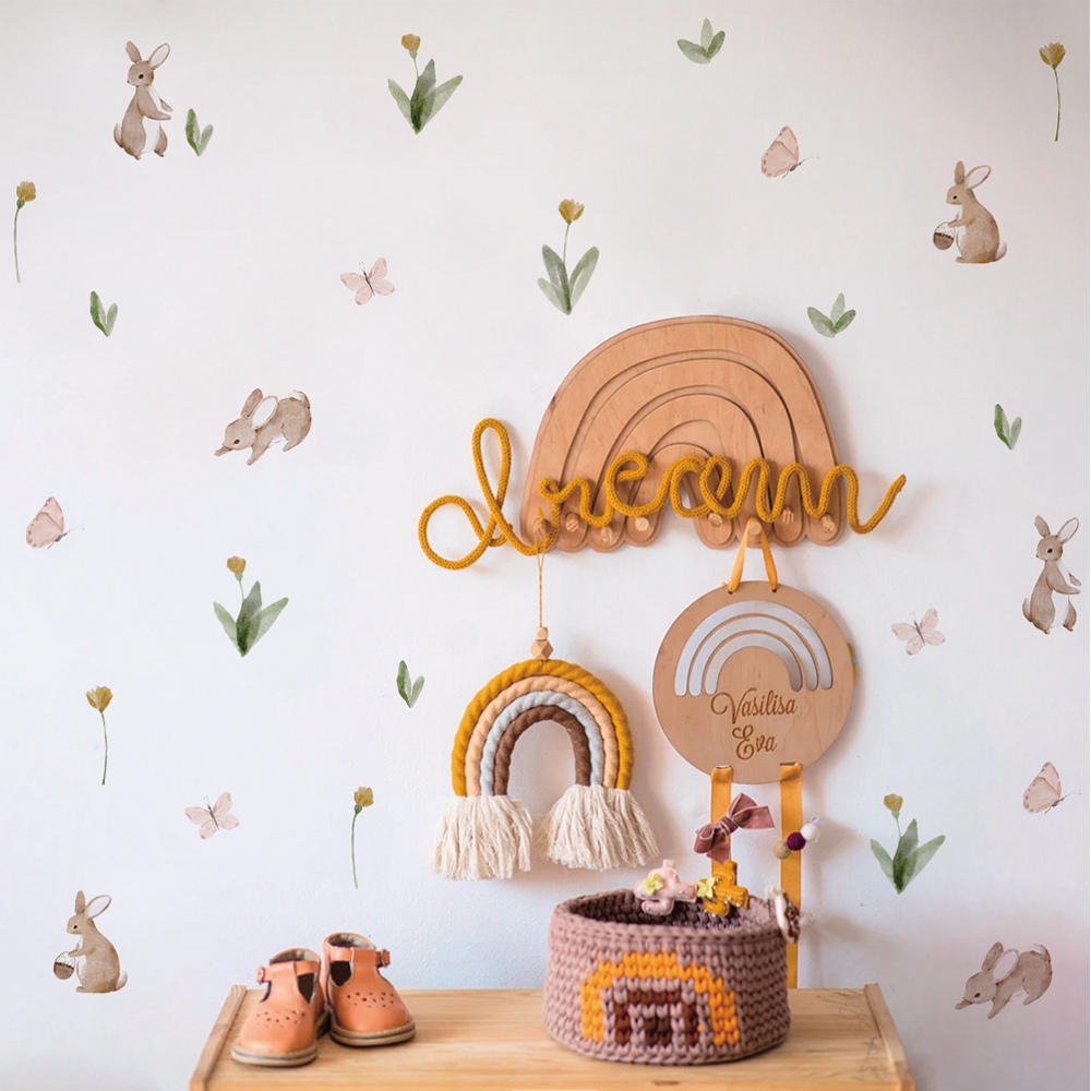 Summertime Watercolor  Cute Bu - Baby Nursery Wallpaper incelemesi ve fiyatı
