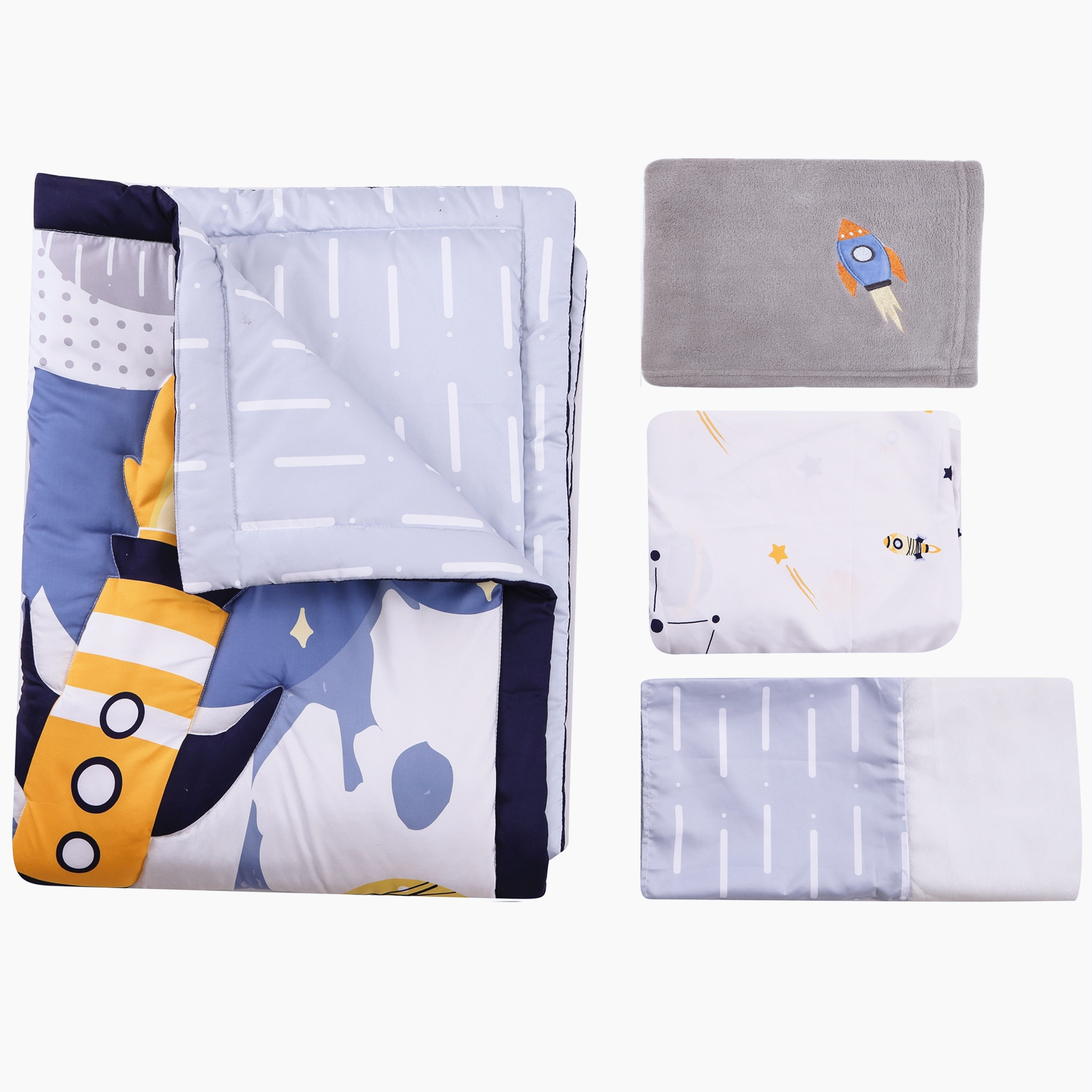 4Pcs Aviation Nursery Crib Bed - Baby Nursery Quilts incelemesi ve fiyatı