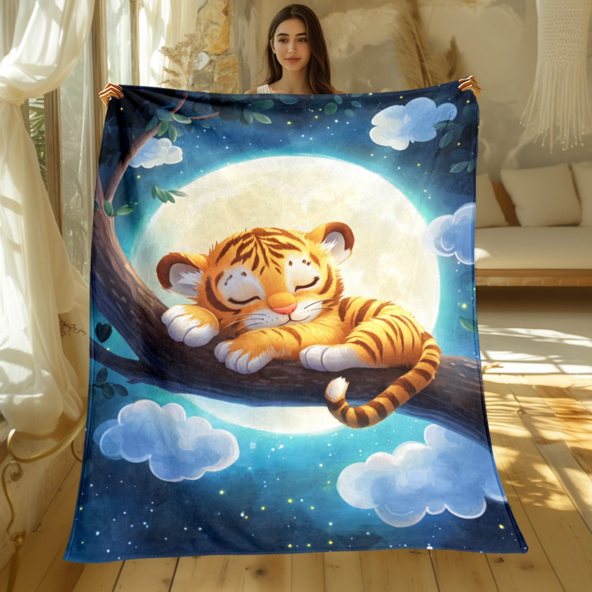 Cute sleeping tiger on tree br - Baby Nursery In Hospital incelemesi ve fiyatı